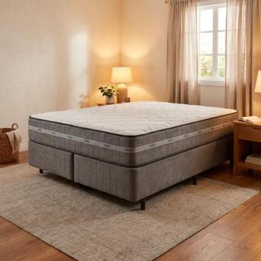 Imagem de Cama Box Queen Carbon Molas Ensacadas 158x74 cm - Anjos do Brasil, Bra