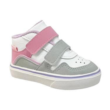 Imagem de Tênis Klin Freestyle Baby Cano Alto 259074 Branco/Gelo/Rosa-Unissex