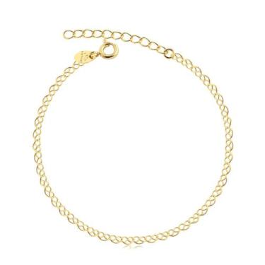 Imagem de Pulseira Feminina Malha Rendada Folheado A Ouro 18k - Radhau Joias, Ún