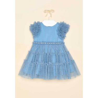Imagem de Vestido Infantil Azul Petit Cherie Festa, M, Azul bebê