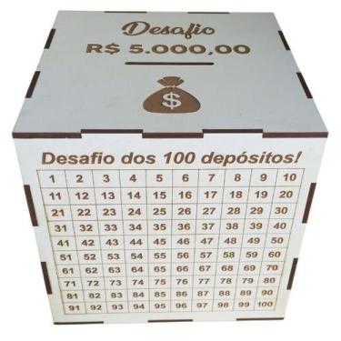 Imagem de Cofre Desafio MDF! Junte 1Mil/5Mil/10Mil/20Mil Valores:5 Mil - oem