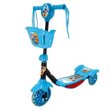 Imagem de Patinete Musical Com Luzes Led E Cestinha Azul Mini Panda - Zippy Toys