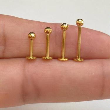 Imagem de Labret de Titânio com Bolinha Lapidada - 1,2mm - 3mm - no-brand, 12mm
