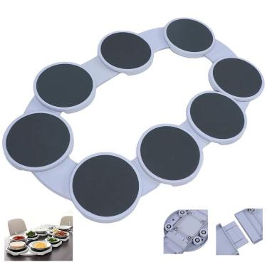 Imagem de Plataforma Giratória SU-SIRVA 360 Graus 8 Bandejas ABS Antiderrapante para Mesa de Jantar Branco Economia Solar