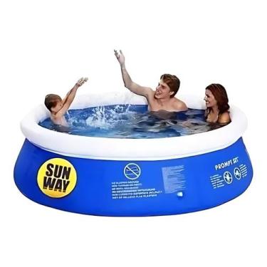 Imagem de Piscina Inflável Redonda Verão Calor 2490 Litros Azul Diversão Família