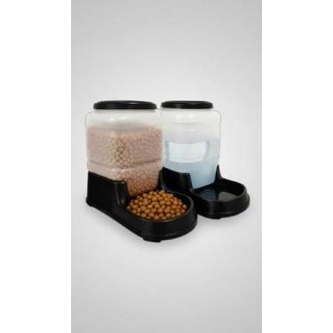 Imagem de Kit Comedouro Bebedouro Automático Pet 3L Preto - Congratulations Stor