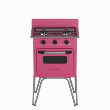 Imagem de Fogao a Gas 2 Bocas com Forno Venax Gemini Vetro Pink, Pink
