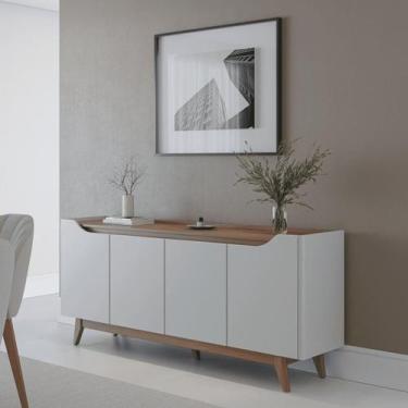 Imagem de Buffet 4 Portas 2 Prateleiras Pulse 180 cm Canella com Off White Fosco