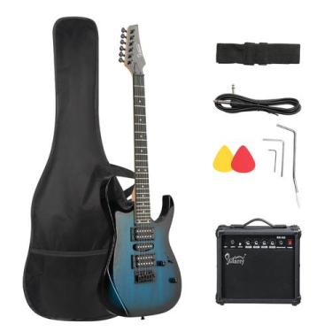 Imagem de Kit de Guitarra Elétrica GLARRY 39" Captadores HSH Amplificador 20W