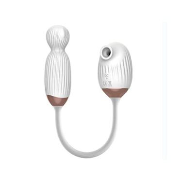 Imagem de Vibrador de Sucção Forte Rotação de 360° Clitóris Estimulador à Prova D'água Erótica Brinquedo Sexual (Branco)