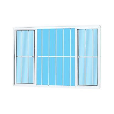 Imagem de Janela de correr de alumínio MGM 4 folhas com grade Soft 100x150cm branco