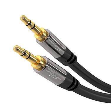 Imagem de (7.6m, Regular Stereo Jack Cable) - KabelDirekt Pro Series 7.6m 3.5mm Audio Aux Cord, 24k Gold-Plated, Male to Male Auxiliary Cable for Car/Home Stereo, iPhone, Smartphone, iPod, iPad or any Audio Device with 3.5mm Aux Port