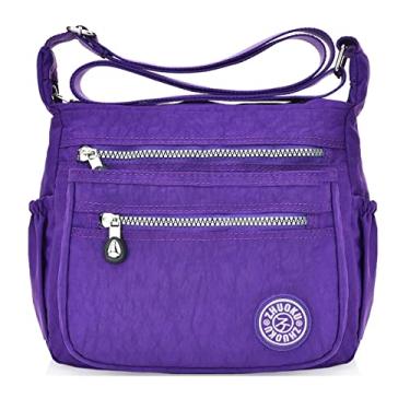 Imagem de Elonglin Bolsa de Ombro Feminina Impermeável Bolsa de Nylon para Atividades Ao Ar Livre 3 22 * 24 * 11cm