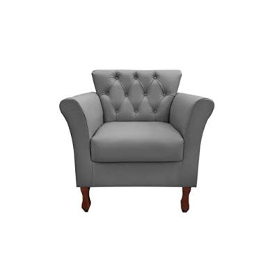 Imagem de Poltrona Decorativa Moderna Para Sala Quarto e Escritório Viena cor:Suede Cinza Claro