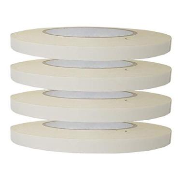 Imagem de Pacote com 4 fitas duplas transparentes T&F para artesanato, escritório, documentos, papel de parede, escola, casa, fotos, álbuns, embrulho de presente, 45 metros cada rolo (0,4 pol/10 mm)