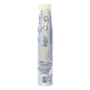 Imagem de Copo de Plástico Descartável PS Branco de 300ml Pacote com 100 Unidades Kerocopo