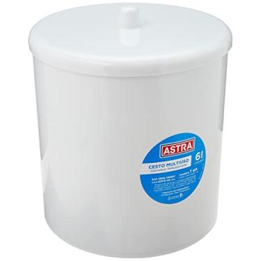 Imagem de Cesto Multiuso com Tampa Diam 20 x 25 cm , Astra, Branco
