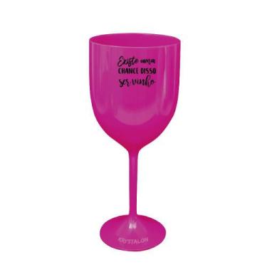 Imagem de Taça Vinho Rosa Acrílico Personalizada - Chance De Ser Vinho - Krystal