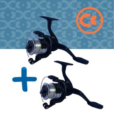 Imagem de Kit de 2 Molinetes De Pesca Ultra Light Taue Sy200 Prata - 3 Rolamentos Com Linha
