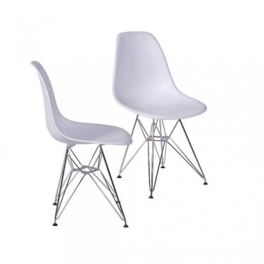 Imagem de Conjunto 2 Cadeiras Eames DKR Base Cromada OR Design Branco
