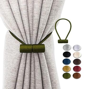 Imagem de Cortina Decorativa Magnética Fixação de Cortina Gancho Gancho de Cortina Poliéster Acessórios Decorativos para Casa, Azeitona, 4 PCS