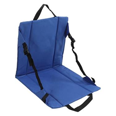 Imagem de Cadeira para camping,almofada de assento de est¨¢dio, assento de cadeira de pesca dobr¨¢vel ao ar livre, almofadas de cadeira de balan?o port¨¢til com suporte para as costas e al?a para est¨¢dio de
