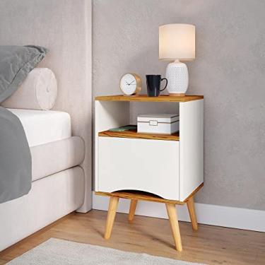 Imagem de Mesa de Cabeceira com gaveta e Nicho Jade branco