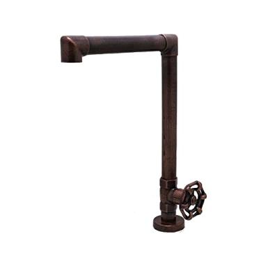Imagem de Torneira Pia Lavatório Banheiro Bancada Mesa Industrial Rústica Cobre Envelhecido
