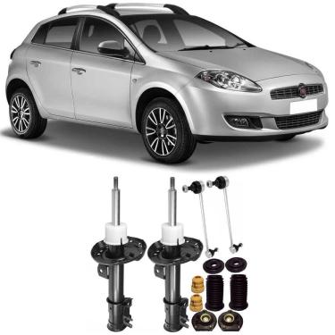 Imagem de Amortecedor + Kit Batente + Bieleta Fiat Punto Dianteira 2007 Até 2016 O Par
