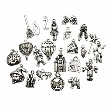 Imagem de Pingentes O Mágico de Oz - 100 g (cerca de 70 – 75 peças) Suprimentos de artesanato pingentes misturados de miçangas pingentes para artesanato, acessórios de fabricação de joias para pulseira de colar DIY (M038)