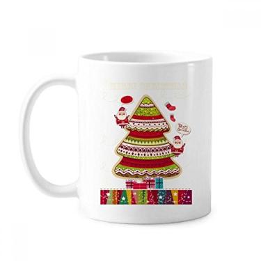 Imagem de Caneca de cerâmica com ilustração de presente de árvore de Natal em cerâmica xícara de porcelana de café