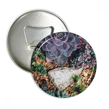 Imagem de Pedra flor ciência natureza cenário abridor de garrafas ímã geladeira emblema multifuncional