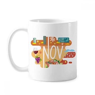 Imagem de Novembro, Mês de Novembro, Ilustração, Caneca de Cerâmica e Porcelana, Copos de Café