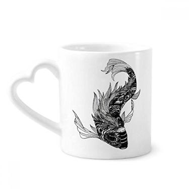 Imagem de Masterpiece the Classic of Mountains Caneca de desenho de café cerâmica copo de coração de vidro