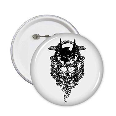 Imagem de Decoração de esqueleto de pirata com padrão de pinos de emblema de botão para decoração 5 peças