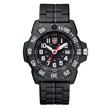 Imagem de Luminox Relógio masculino de quartzo NavySEAL composto de carbono série 3500, Preto, 45mm, Pulseira
