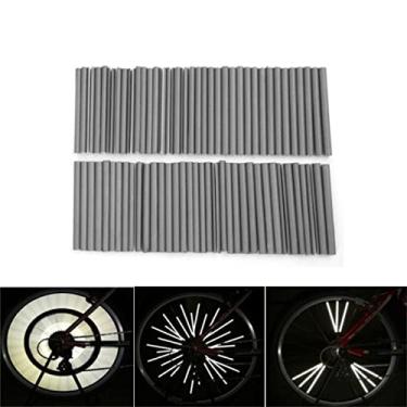 Imagem de 72 peças refletores de raio de roda de bicicleta refletores de raio de alta visibilidade para bicicleta de raio de bicicleta Skins envoltórios decoração de roda de bicicleta refletores