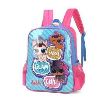 Imagem de Mochila Escolar Infantil Lol Surprise Pets De Costas Azul - Mochila Es