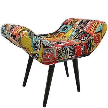 Imagem de Puff Decorativo Elegance Jacquard Retro Cars