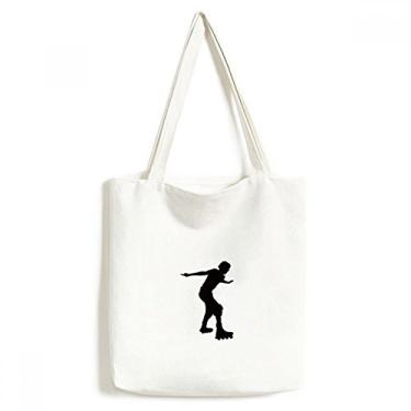 Imagem de Bolsa de lona preta para patinação esportiva bolsa de compras casual bolsa de mão
