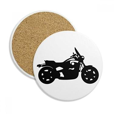 Imagem de Porta-copos de cerâmica com padrão de silhueta de motocicleta mecânica, suporte de caneca, pedra absorvente para bebidas, presente de 2 peças