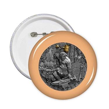 Imagem de Emblema circular de escultura mita, legenda de mito, distintivo, botão, emblema, decoração, 5 peças