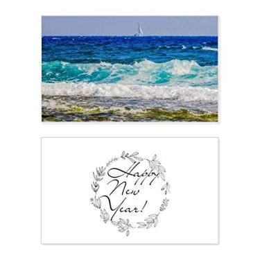 Imagem de Beach Sea Wave Science Nature Picture New Year Festival Greeting Card Bless Message Gift