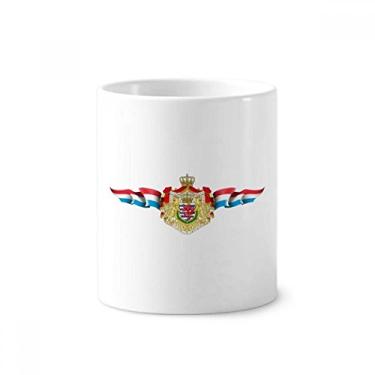 Imagem de Bandeira de Luxemburgo com emblema nacional para escova de dentes, caneca, suporte de cerâmica, porta-lápis