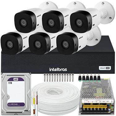 Imagem de Kit 6 cameras seguranca Intelbras 1220B DVR 1008 10A 1TB WD
