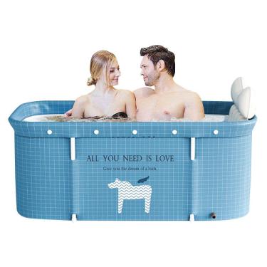 Imagem de Banheira Ofurô Dobrável Portátil Retangular PVC Com Encosto Inflável  VG+