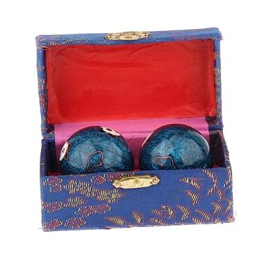 Imagem de Tachiuwa 2x Bolas de Massagem Baoding Balls com Caixa de Armazenamento Presente Portátil Alivia Rigidez Relaxamento Exercício Chinês Handebol para Pais Idosos, Panda Azul