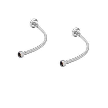 Imagem de Kit 2 Engates Mangueira Flexível Trançado Aço Inox 40cm Par