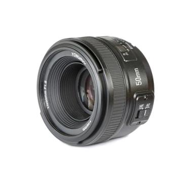 Imagem de YONGNUO Lente Prime padrão F1.8N da YN50 mm com abertura grande, foco manual automático AF MF para câmeras Nikon DSLR, Preto