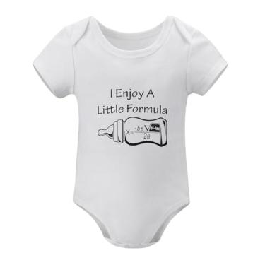 Imagem de SHUYINICE Body infantil unissex I Enjoy A Little Formula Body de uma peça macacão divertido para recém-nascidos, Branco, 9-12 Months